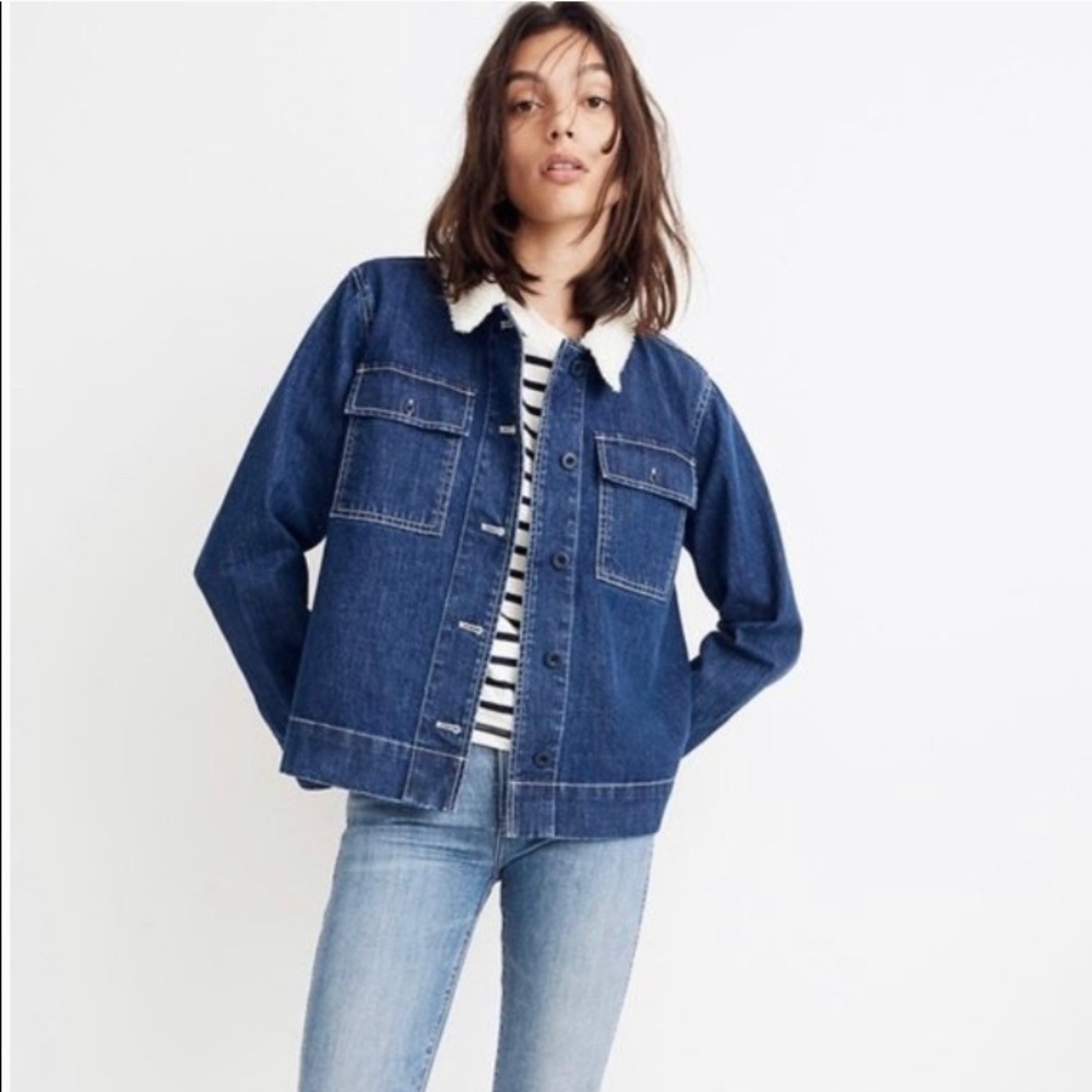 Madewell Sherpa Collar Denim Jacket